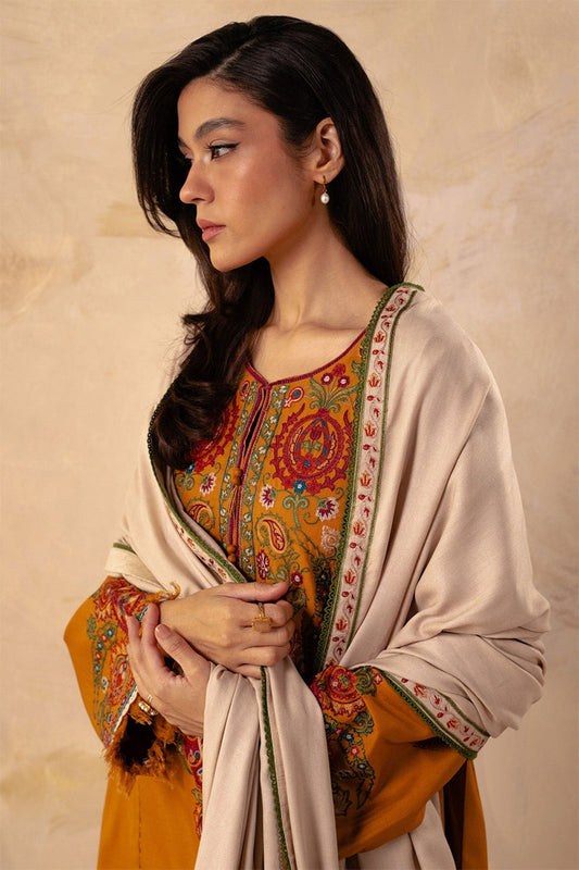 ZARA SHAHJAHAN - 3PC DHANAK EMBROIDERED AP-W78M