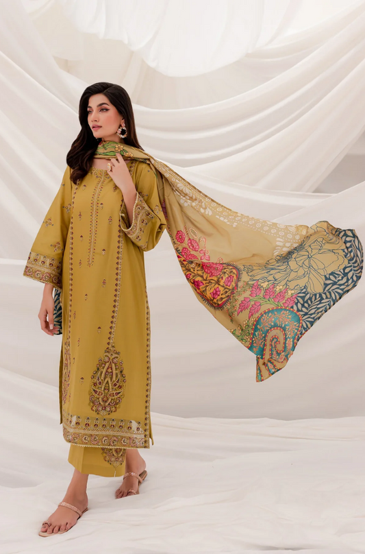 JAZMIN- 3PC DHANAK EMBROIDERED AP-W48