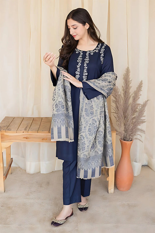 AISLING - 3PC DHANAK EMBROIDERED AP-W101