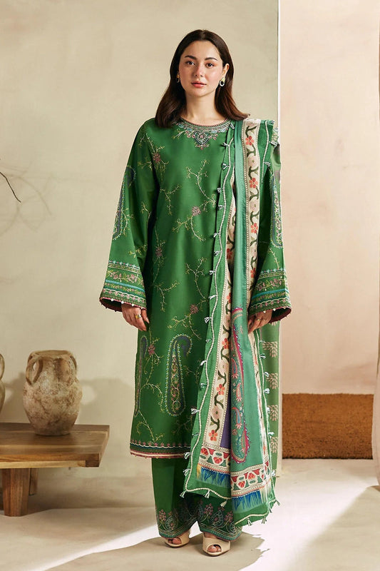 ZARA SHAH JAHAN - 3PC DHANAK EMBROIDERED AP-W81G