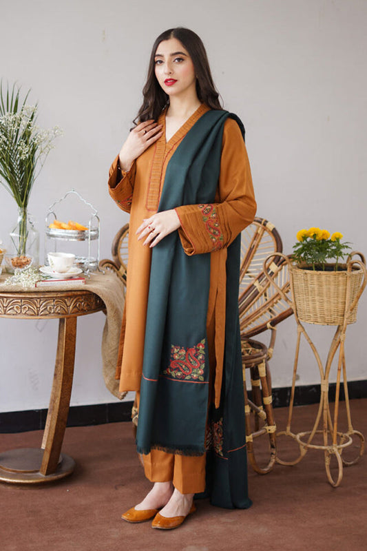 AISLING - 3PC DHANAK EMBROIDERED AP-W09