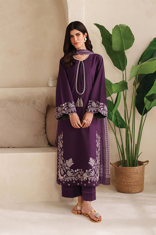 GARNET - 3PC DHANAK EMBROIDERED AP-W204