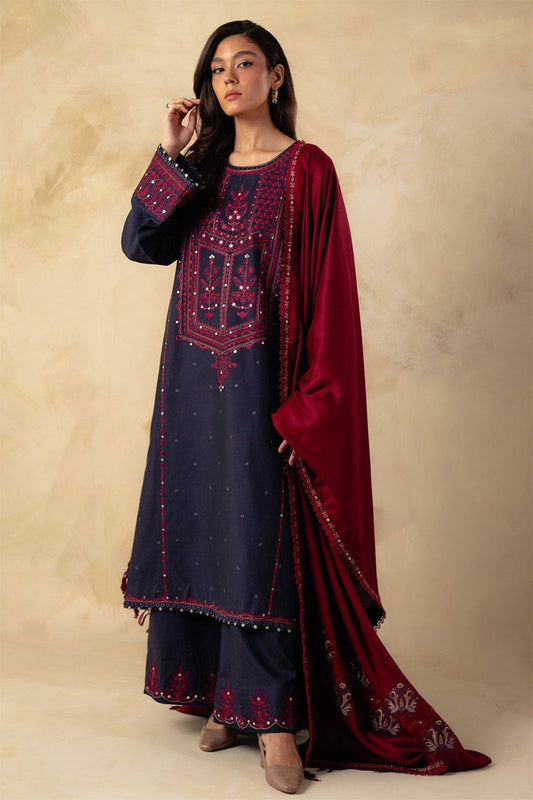 ZARA SHAH JAHAN - 3PC DHANAK EMBROIDERED AP-W80B